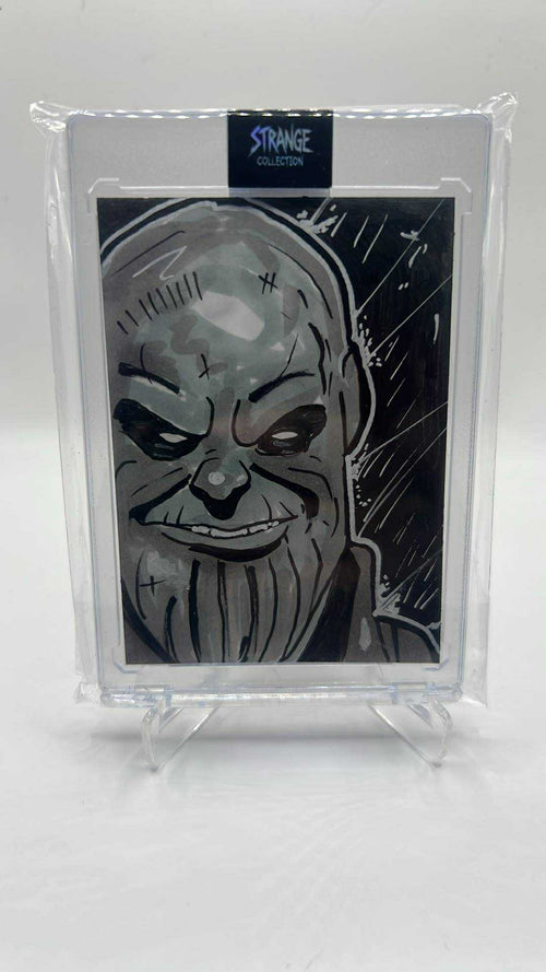 B&W THANOS IN THE RAIN SKETCH CARD